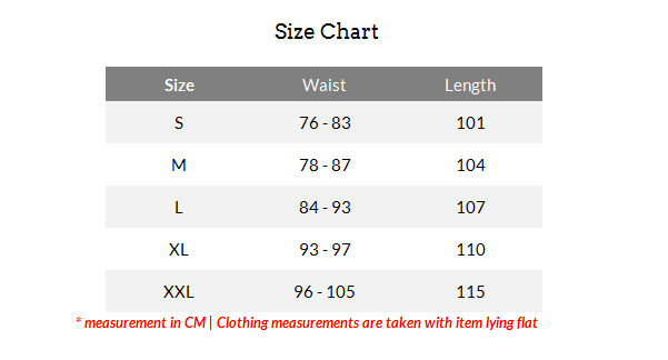 Mens Ski Pants Size Chart