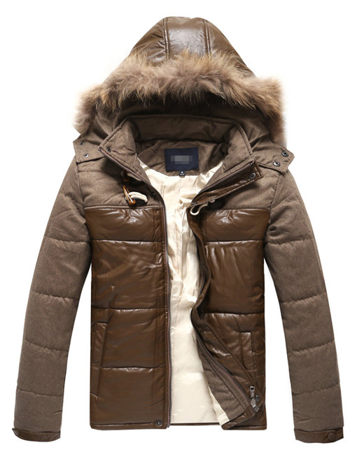 Men's Fur Trimmed Hood Winter Coat Outwear Cotton Padded Winter Jacket ...
