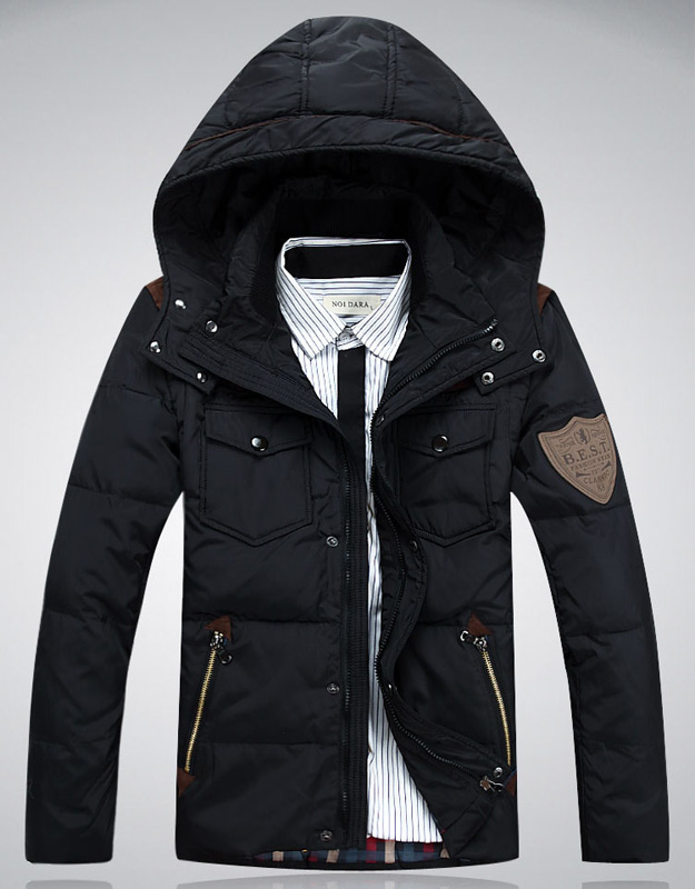 Men's Premium Extra Thick Hoodie Duck Down Winter Coat Outwear Jacket ...