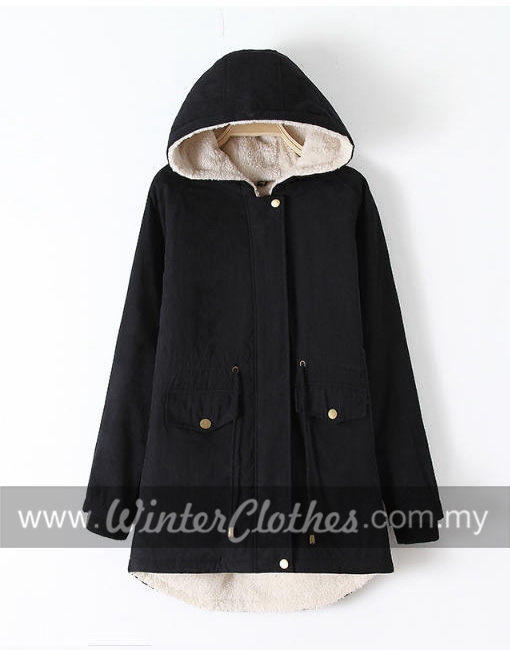 Women's Plus Size Winter Long Coat Hooded Inner Cashmere Layer Winter ...