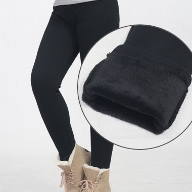 Women Plus Size Fur Lined Legging Warm Tight Winter Pants - Winter Clothes