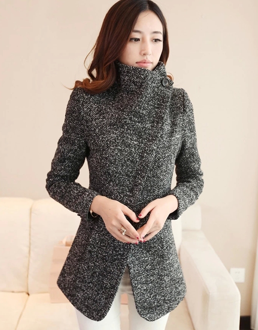 Women's Big Lapel Woolen Boucle Fashion Trench Coat - Winter Clothes