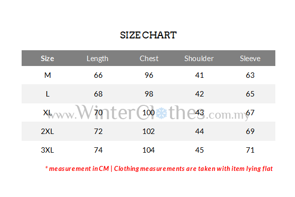 Korean Size Chart Pants