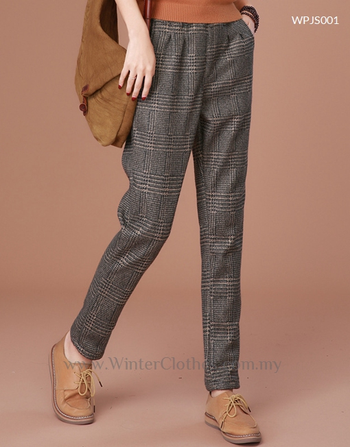 Women Fleece LIning Plaid Winter Halem Pants - Winter Clothes