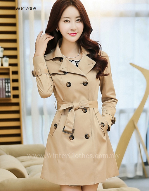 Women Classic Vintage Style Trench Coat - Winter Clothes