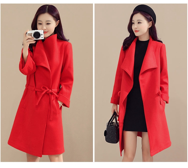 Solid Sweet Color Trench Coat for Women - Winter Clothes