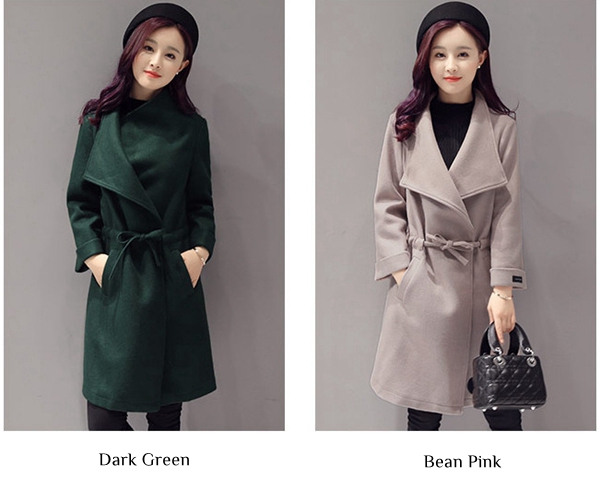 Solid Sweet Color Trench Coat for Women - Winter Clothes