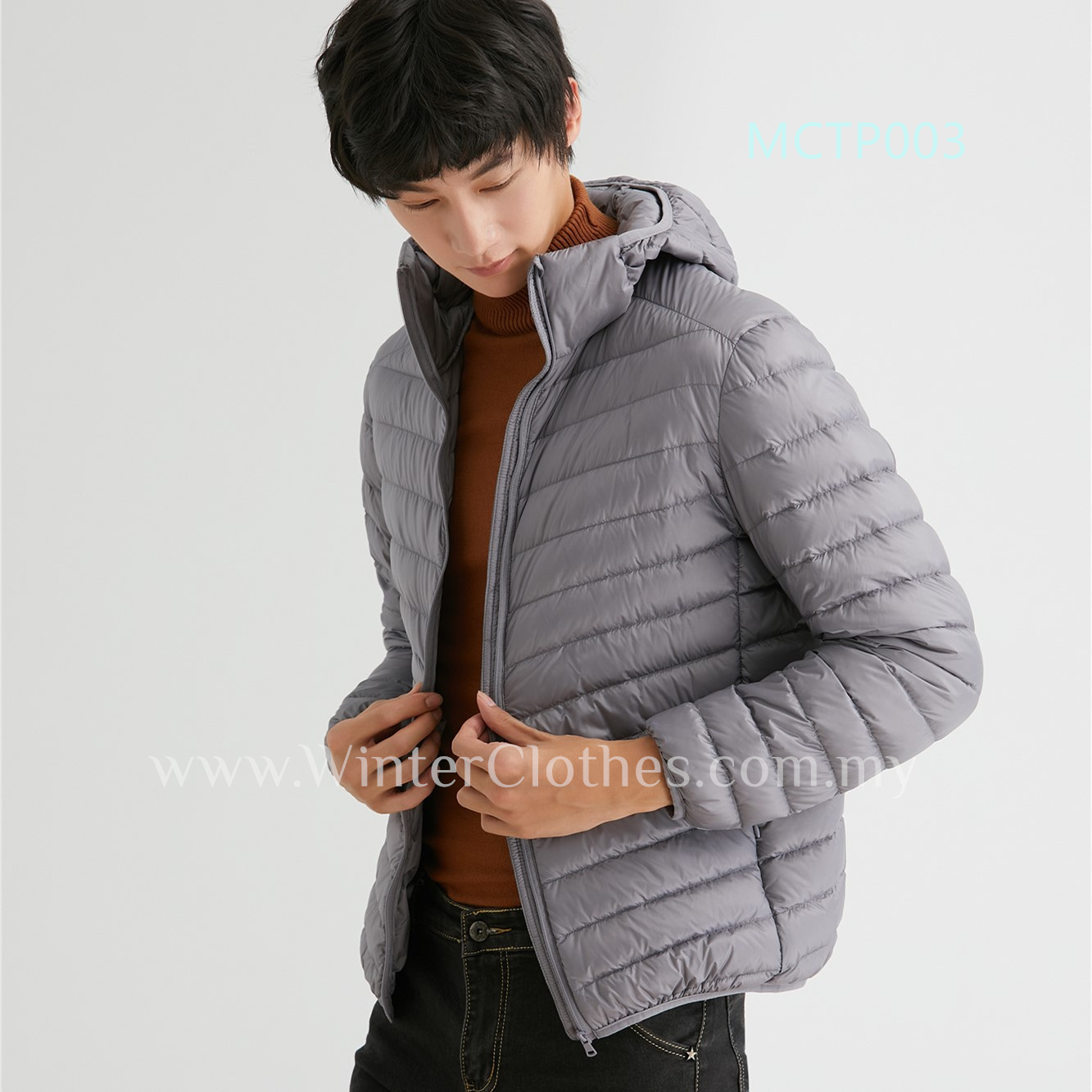 Basic Cotton Padded Winter Hooded Jacket Solid Colors for Unisex ...